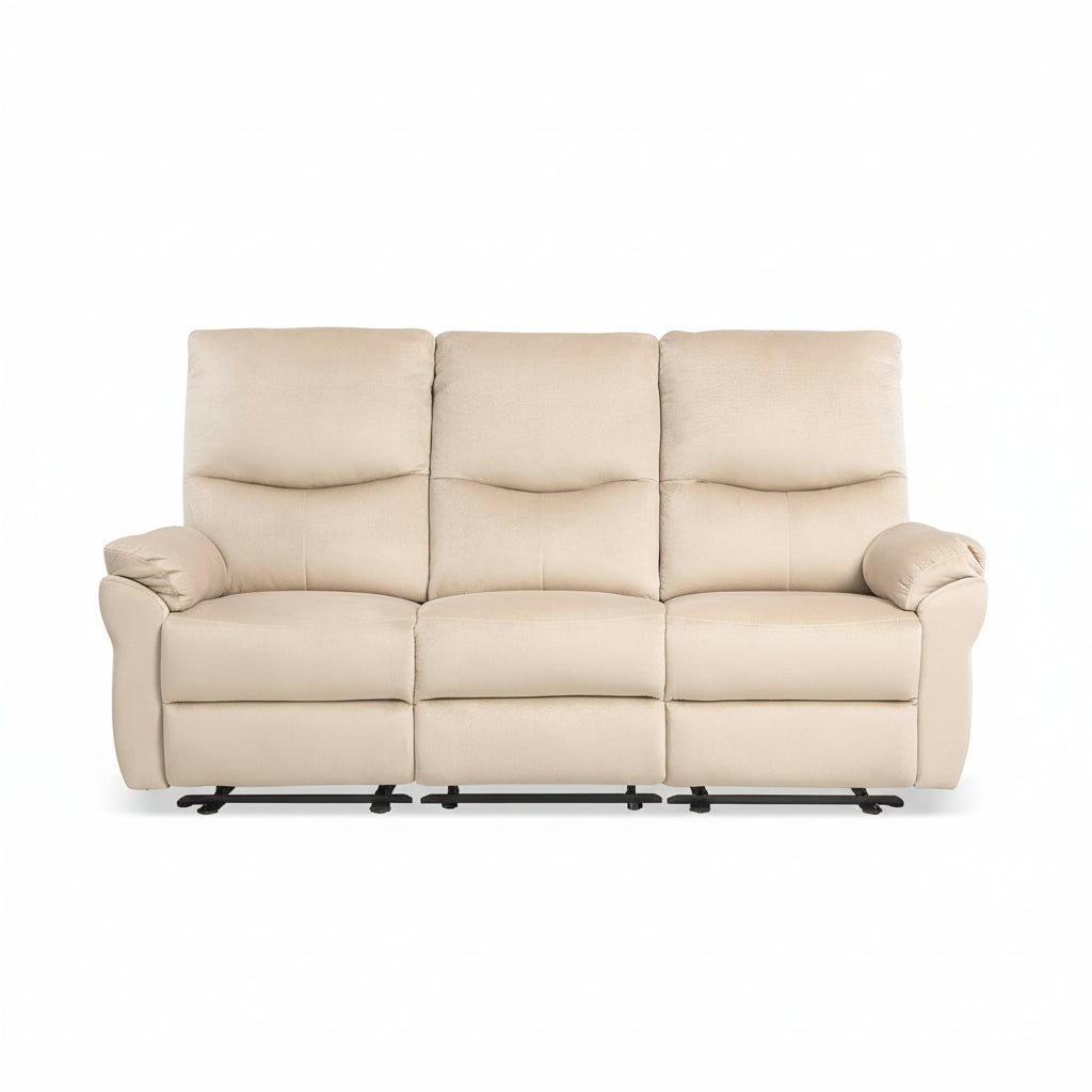 Power Reclining Sofa, Electric Reclining Couch with Flip Middle Backrest, Cup Holder & USB Type C, Skin- Friendly Recliner Sofa for Living Room, Home Theater Seat (Beige)