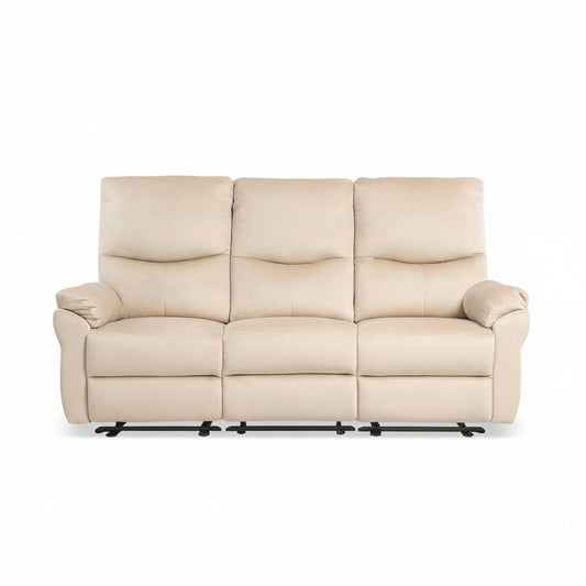Power Reclining Sofa, Electric Reclining Couch with Flip Middle Backrest, Cup Holder & USB Type C, Skin- Friendly Recliner Sofa for Living Room, Home Theater Seat (Beige)