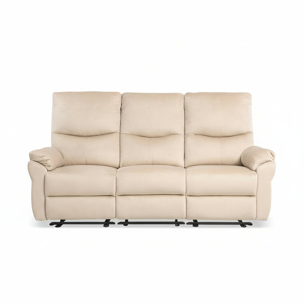 Power Reclining Sofa, Electric Reclining Couch with Flip Middle Backrest, Cup Holder & USB Type C, Skin- Friendly Recliner Sofa for Living Room, Home Theater Seat (Beige)